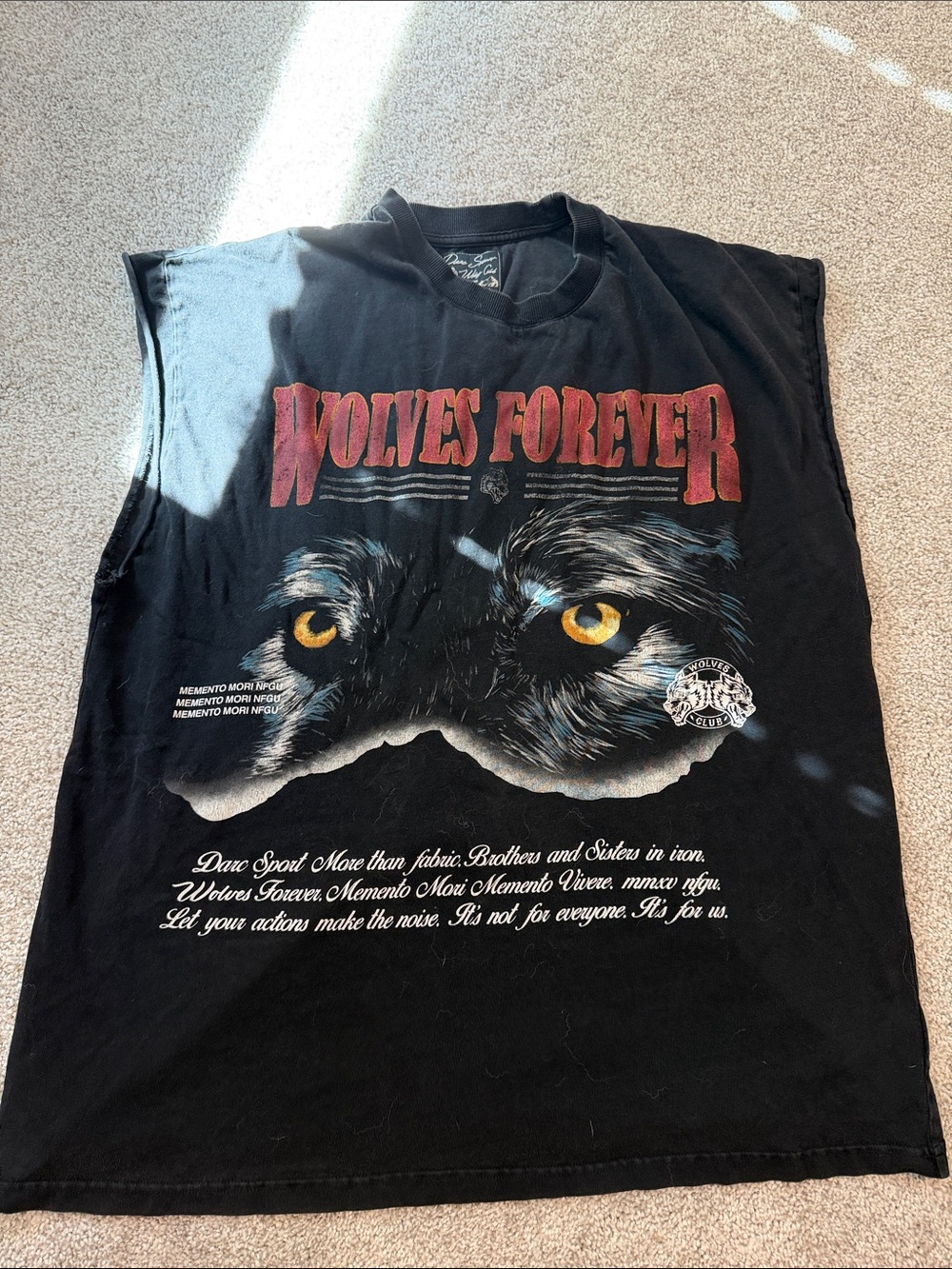 Darc Sport Wolves Forever Black Graphic Cat Sleeveless Tee